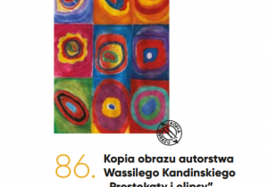 Kopia obrazu autorstwa Wassilego Kadinskiego "Prostokąty i elipsy" - namalowane prze Malwinę Łysakowską i Ninę Minutę